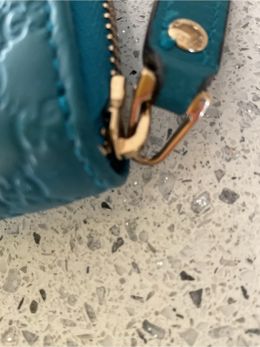 Gucci Guccissima Zip Around Teal Wallet - Picture 11 of 15